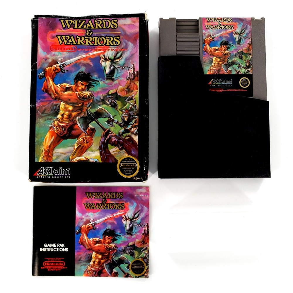 Wizards & Warriors (Nintendo NES, 1987) Authentic Complete Tested & Works